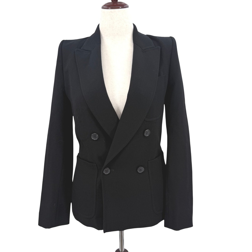 ISABEL MARANT Black Double Breasted Wool Blazer Jacket Women‎ Size 38